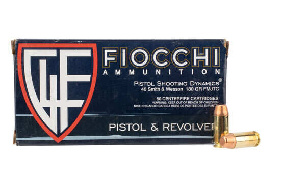 Box of 50 Fiocchi Pistol Dynamics .40 S&W 170gr Truncated Cone Full metal jacket